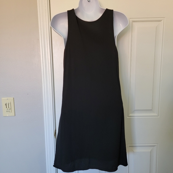 Aritzia Sundeh Sun Deh Black Dress Sleeveless Side Zip Deep V Neck Size S - Picture 6 of 12